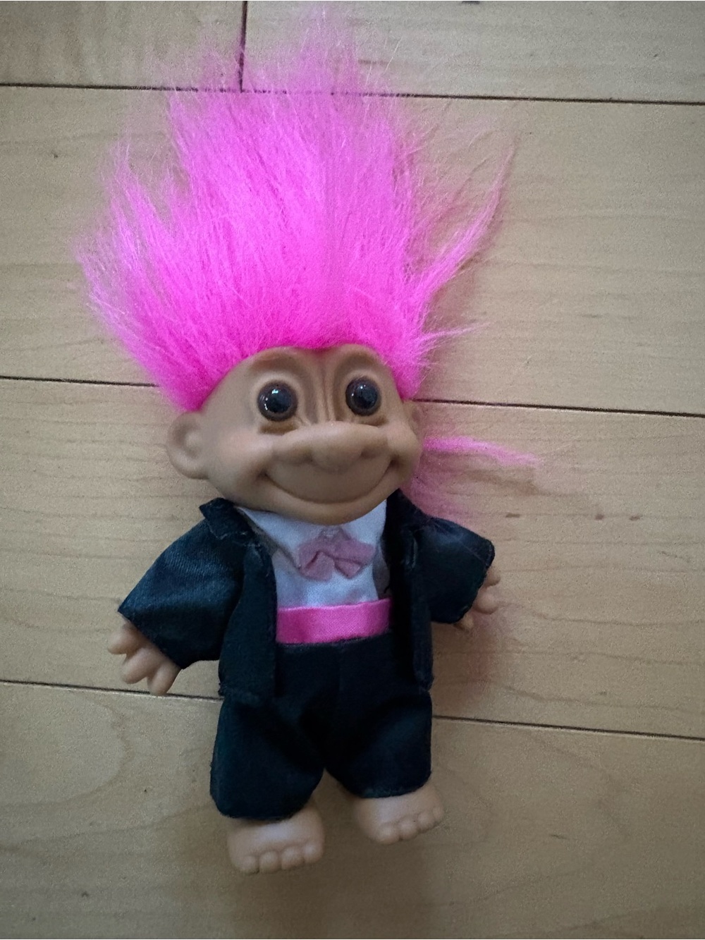 Troll Doll with Pink Hair, Tuxedo and a Bow Tie Formal Wedding